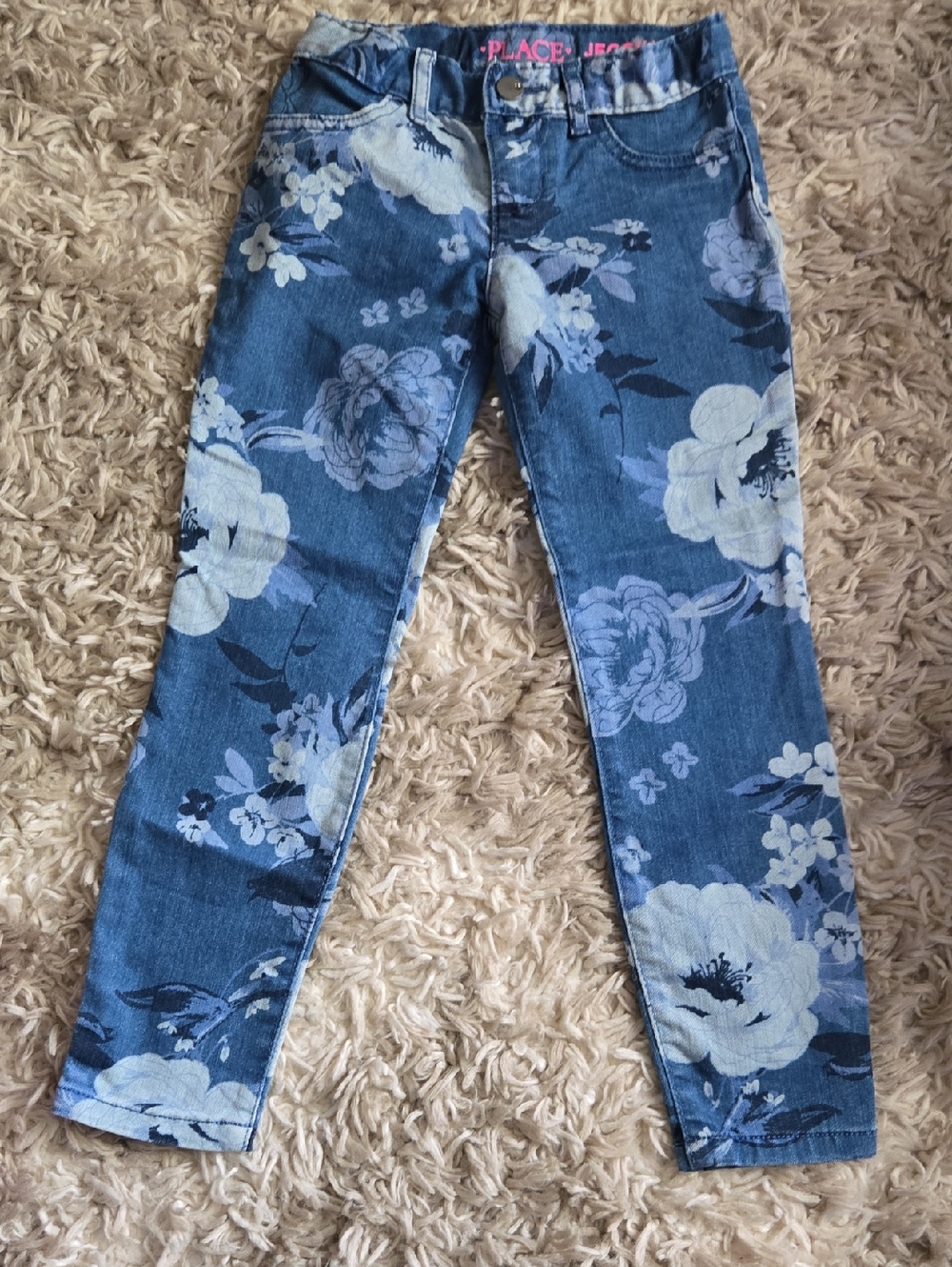 The Children's Place Blue Floral Skinny Jeans